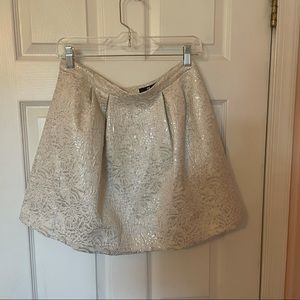 Stunning Silver Brocade Mini Skirt